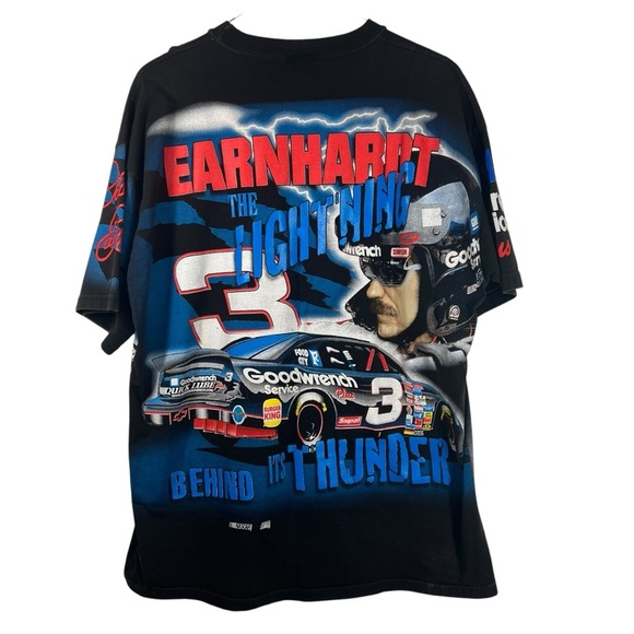 CHASE ATHENTICS DALE EARNHARD #3 Man Made Thunder XL Black T-Shirt Short Sleeve - Picture 4 of 6